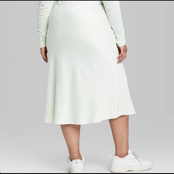 Wild Fable Mint Lime Green Midi Slip Skirt - Picture 8 of 13